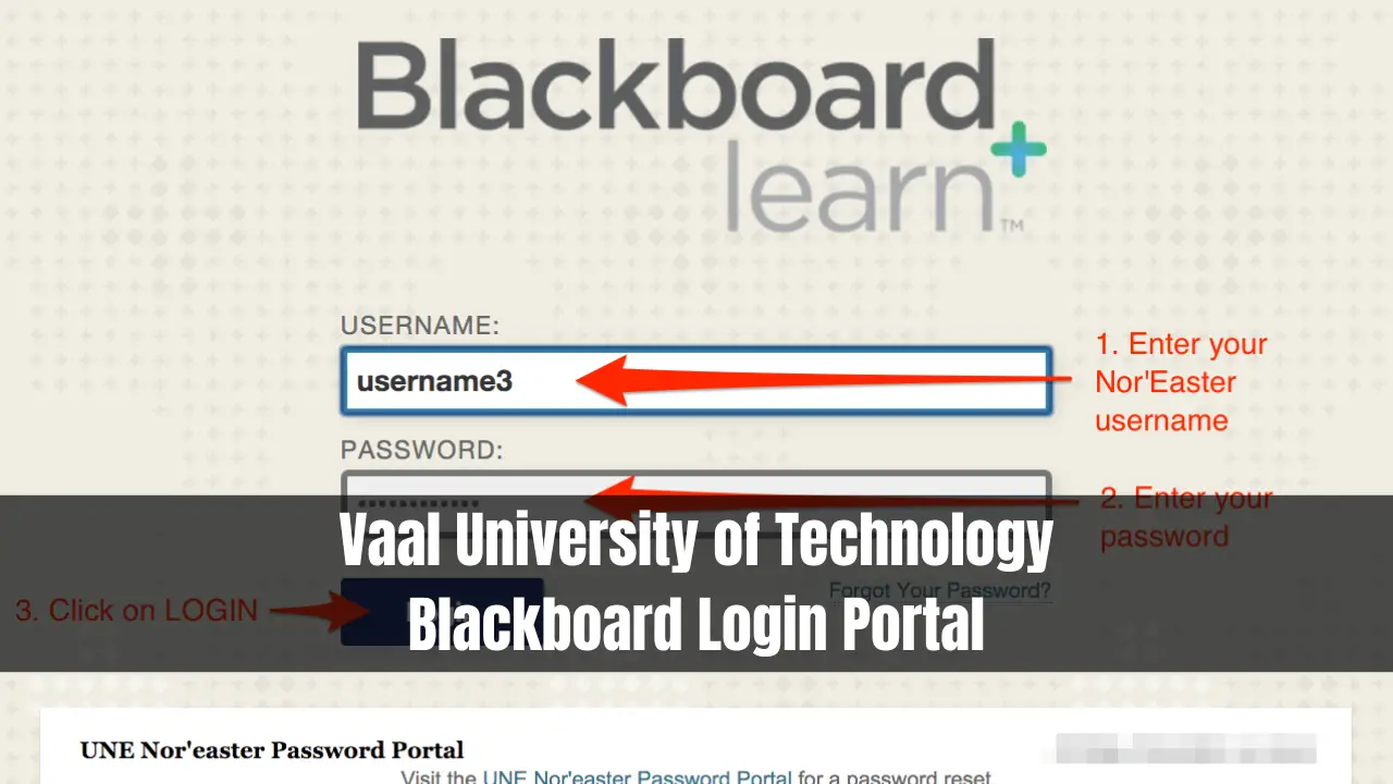 Vaal University of Technology Blackboard Login Portal